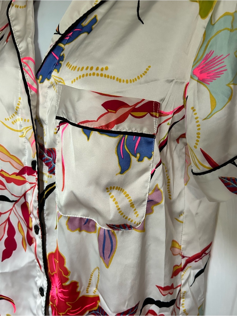Stars Above Floral Short Pajama Set - White Multi Size XS - Picture 3 of 4